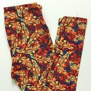 LulaRoe Floral Leggings TC